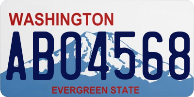 WA license plate ABO4568