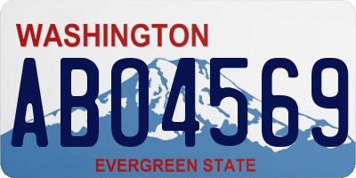 WA license plate ABO4569