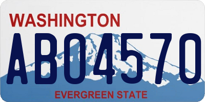 WA license plate ABO4570