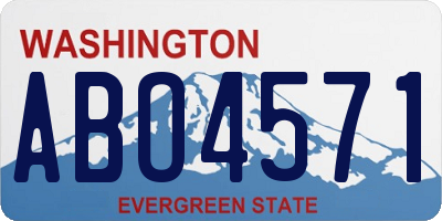 WA license plate ABO4571