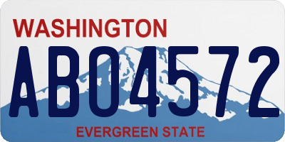 WA license plate ABO4572