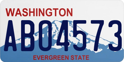 WA license plate ABO4573