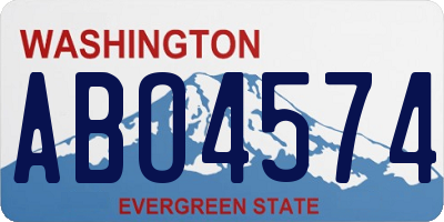 WA license plate ABO4574