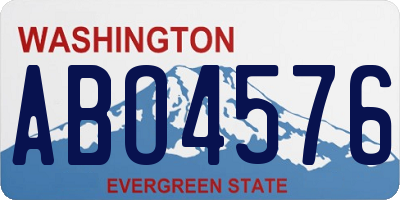 WA license plate ABO4576