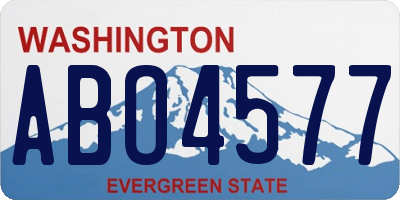 WA license plate ABO4577