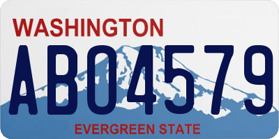 WA license plate ABO4579
