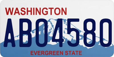 WA license plate ABO4580