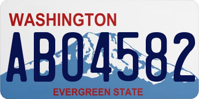 WA license plate ABO4582