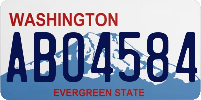 WA license plate ABO4584