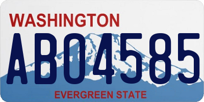 WA license plate ABO4585