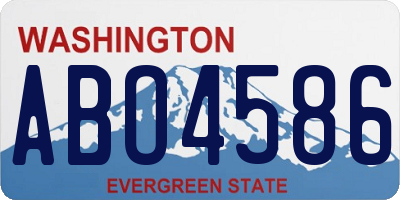 WA license plate ABO4586