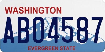 WA license plate ABO4587