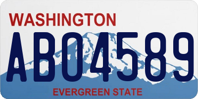 WA license plate ABO4589