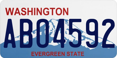 WA license plate ABO4592