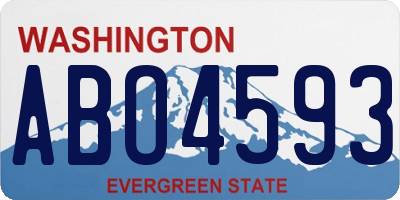 WA license plate ABO4593