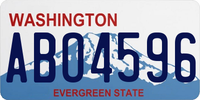 WA license plate ABO4596