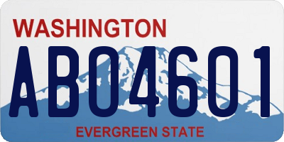 WA license plate ABO4601