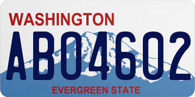 WA license plate ABO4602