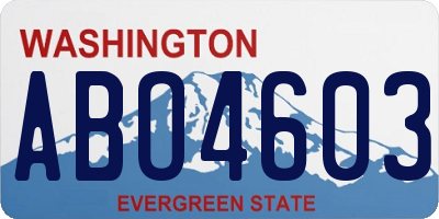 WA license plate ABO4603