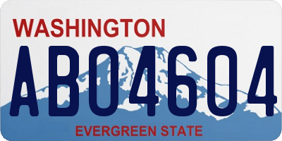 WA license plate ABO4604