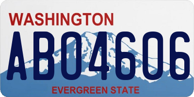 WA license plate ABO4606