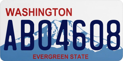 WA license plate ABO4608