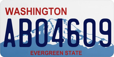 WA license plate ABO4609
