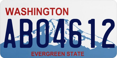 WA license plate ABO4612