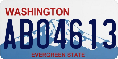 WA license plate ABO4613