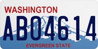 WA license plate ABO4614