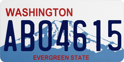 WA license plate ABO4615