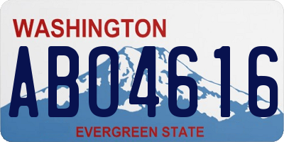 WA license plate ABO4616