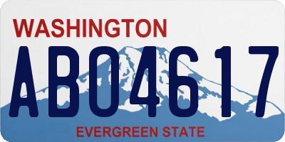 WA license plate ABO4617