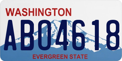 WA license plate ABO4618