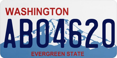 WA license plate ABO4620