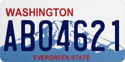 WA license plate ABO4621