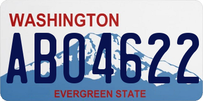 WA license plate ABO4622