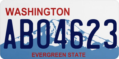 WA license plate ABO4623
