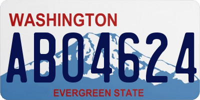 WA license plate ABO4624
