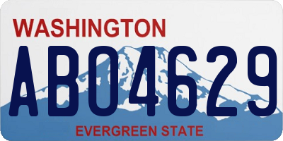 WA license plate ABO4629