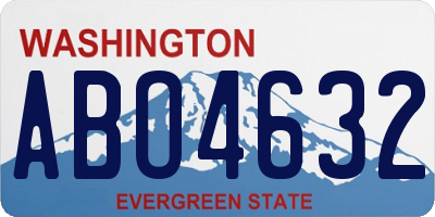 WA license plate ABO4632