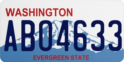WA license plate ABO4633