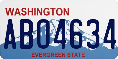 WA license plate ABO4634