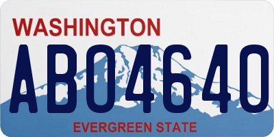 WA license plate ABO4640