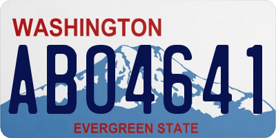 WA license plate ABO4641