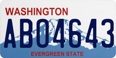 WA license plate ABO4643