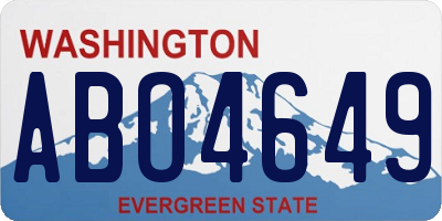 WA license plate ABO4649