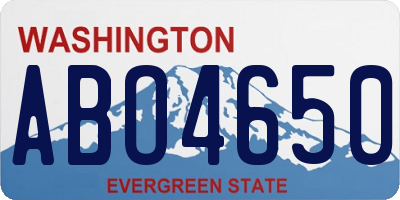 WA license plate ABO4650