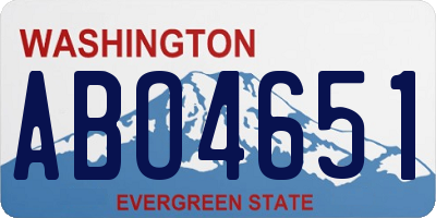 WA license plate ABO4651