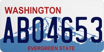 WA license plate ABO4653
